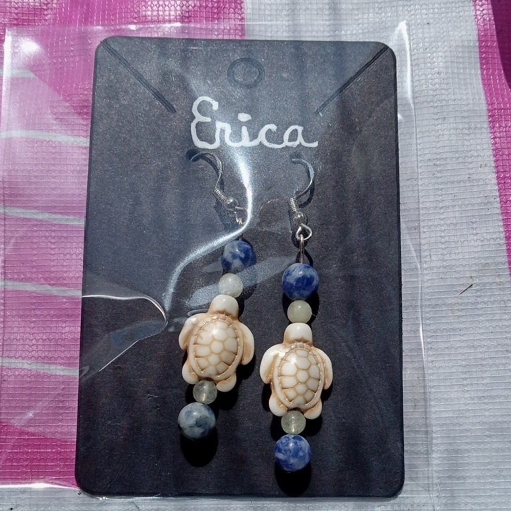 Erica Turtle Dangle Earrings